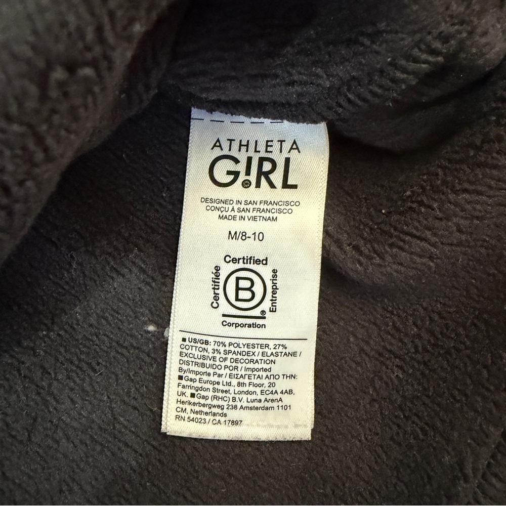 Athleta Girl Cozy Karma Sweatshirt Pullover Turtle Neck in Black - Size M/8-10 - Picture 4 of 6